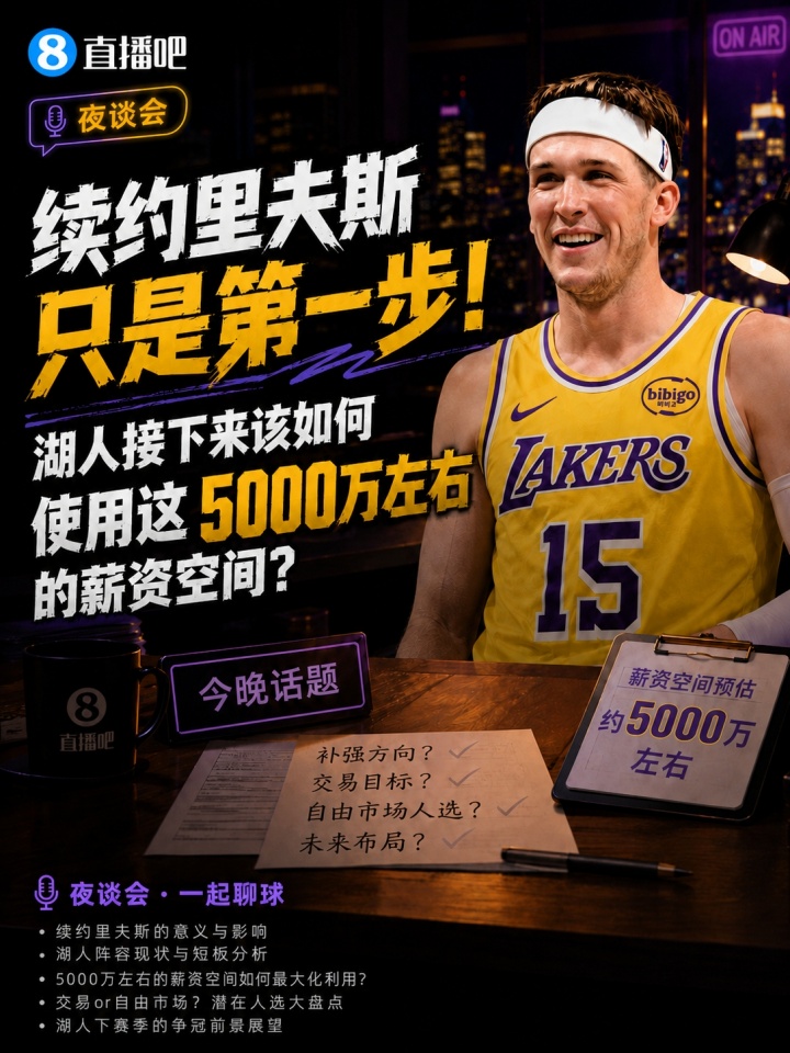 续约里夫斯后,湖人5000万空间分配指南:艾顿去留成关键