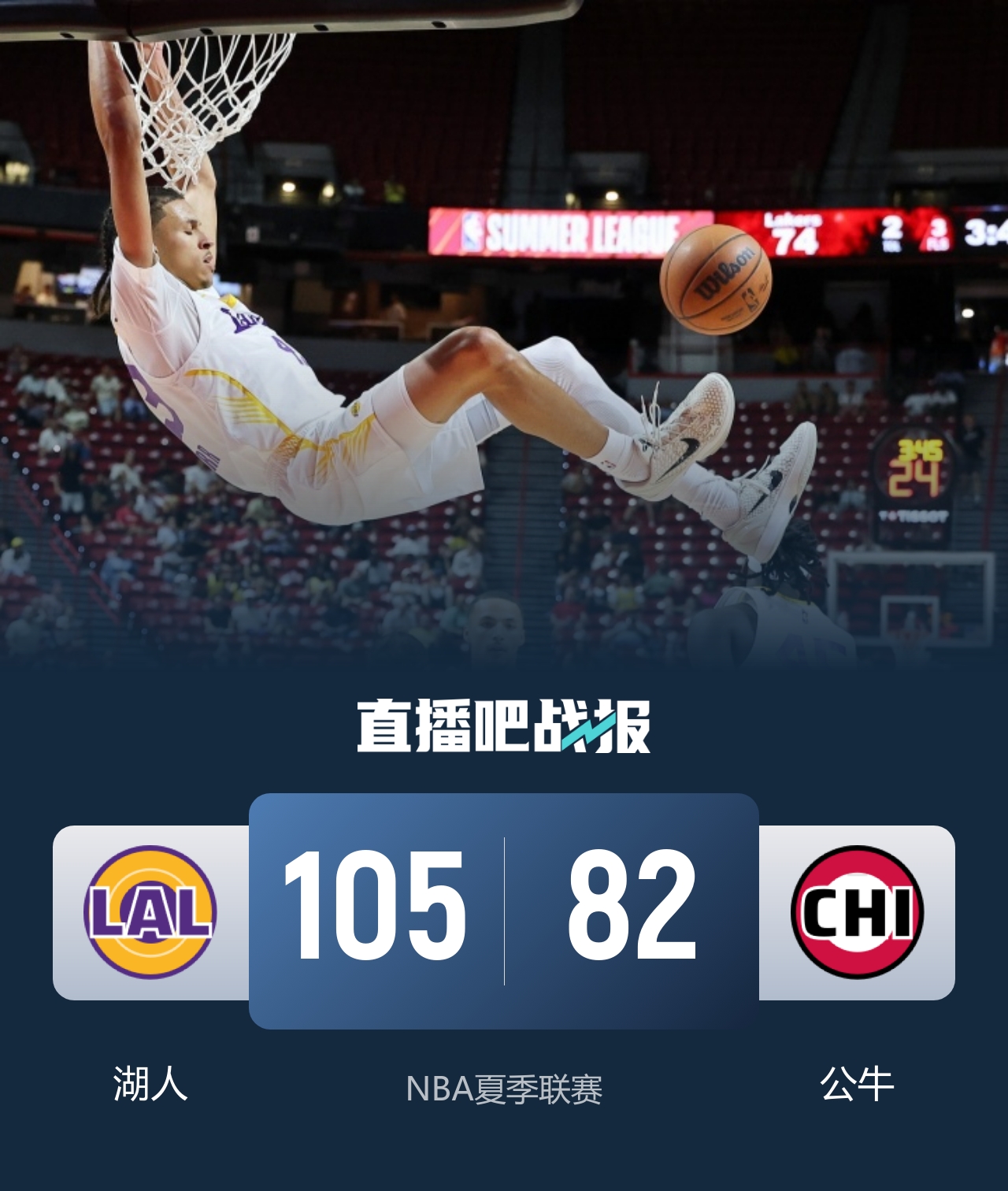 湖人夏季联赛大胜公牛,24号秀卡尔14分,4号秀威尔逊21+8+8失误 湖人夏季联赛大胜公牛,24号秀卡尔14分,4号秀威尔逊21+8+8失误