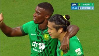 张玉宁传射达万双响,北京国安4-0完胜深圳新鹏城升至第三