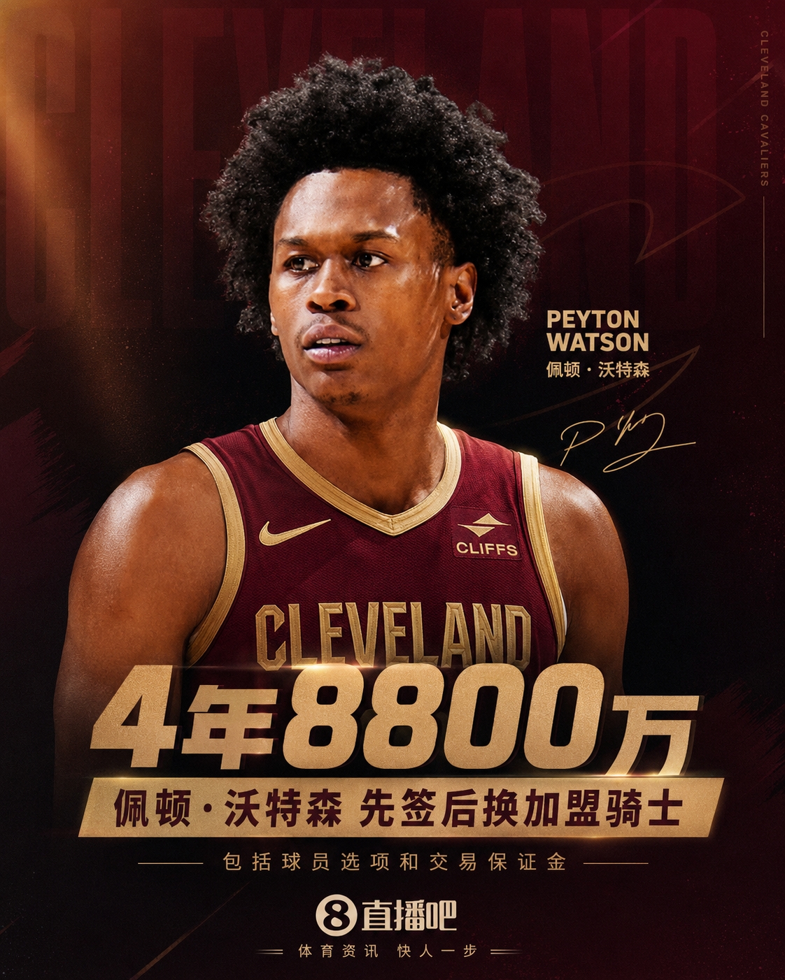 NBA五方交易TA评级:骑士获沃特森白魔B+ 快船得斯特鲁斯A- 掘金C