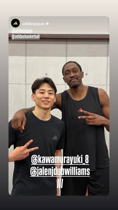 日本行圆满结束!杰伦·威廉姆斯在社交媒体晒出与河村勇辉的合照